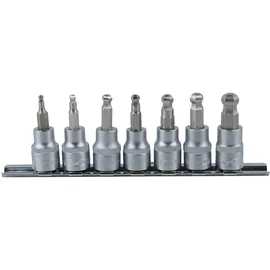 KS Tools 3/8" Bit-Stecknuss-Satz Innensechskant mit Kugelkopf, 7-tlg.