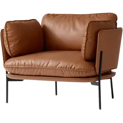 &Tradition Cloud LN1 Sessel, schwarz / elmosoft leder cognac