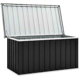 Festnight Gartenbox Wasserdicht Metall Auflagenbox Garten-Aufbewahrungsbox Große Kissen Werkzeugkasten Gartenbox Balkonschrank Gartentruhe Kissenbox Anthrazit 129 x 67 x 65 cm