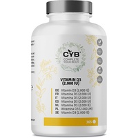 CYB | Vitamin D3 2000 IE - 50Μg Vitamine Hochdosiert - Vitamin D - 365 Stück