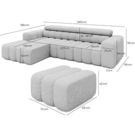 Livora Eckcouch Chenille 2-Sitzer Beige