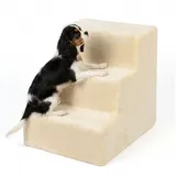 relaxdays Haustiertreppe Hundetreppe mit 3 Stufen, Beige beige