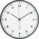 Funkwanduhr Analog Uhr rund Ø 31 cm weiß Kunststoffrahmen schwarz