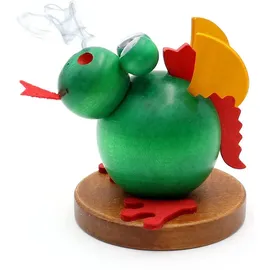 Dekoteam24 Räucherfigur Drache grün 9 x 9 x 11 cm