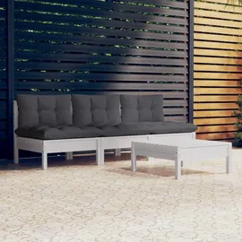 vidaXL Garten-Lounge-Set 4-tlg. weiß
