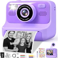 Subtail Sofortbildkamera Kinder - 1080P Kinderkamera Sofortbildkamera - Selfie Digitalkamera Kinder mit 32GB - Geburtstagsgeschenk Spielzeug ab 3 4 5 6 8 7 9 10 11 Jahre Mädchen Jungen - Lila