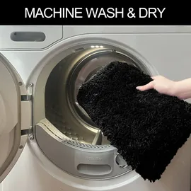 MY HOME Badematte MY HOME "Sanremo, Badvorleger, Badezimmer Teppich, sehr weich" Gr. 1, schwarz, H:30mm, Polyester, Badematten, Badematte, Badteppich, unifarben, rechteckig, rund & als 3-tlg. Set erhältlich