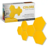 platino24 Akustikpaneele 6 Elemente Colore Waben Ø 30 cm Sonnengelb I Schallabsorber aus Basotect G+ mit Akustikfilz I Schalldämmung Wand & Decke I Akustikelemente Wandpaneel