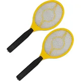 2er Pack Elektrische Fliegenklatsche gelb/orange mit Schutzgitter