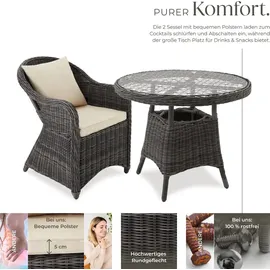 Tectake Aluminium Rattan Set Zürich 3-tlg. natur