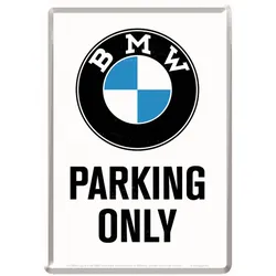 Blechpostkarte „BMW Parking Only“