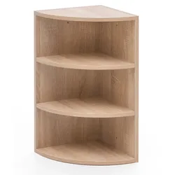 KADIMA DESIGN Eckregal NIDDA: Modern, 3 Fächer, runde Front, Melaminharz-Beschichtung, schneller Aufbau.