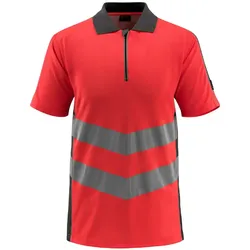 Warnschutz Polo-Shirt "MURTON" Safe Supreme UV-Schutz - S - rot/anthrazit