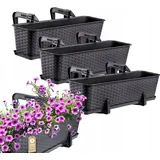 Kadax Balkontopf 60 x 17 x 15 cm Anthrazit