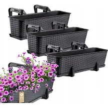 Kadax Balkontopf 60 x 17 x 15 cm Anthrazit