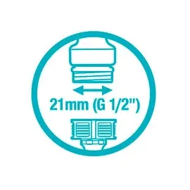 Gardena Hahnstück 21 mm grau