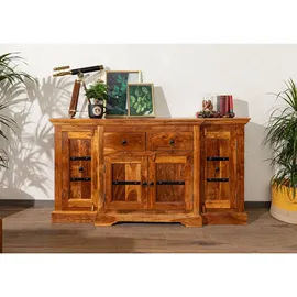 Massivmoebel24 Sideboard Akazie 160 x 85 x 45 cm Braun