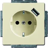 Busch-Jaeger CEE 7/3 + USB 2P+E 2 St. Weiß