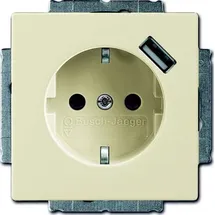 Busch-Jaeger CEE 7/3 + USB 2P+E 2 St. Weiß