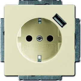 Busch-Jaeger CEE 7/3 + USB 2P+E 2 St. Weiß