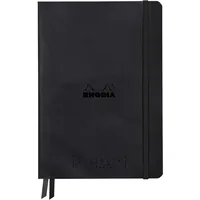 Rhodia Goalbook A5 Umschlag, 80 Blatt glattes, schwarzes Mayapapier