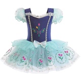 Lito Angels Prinzessin Anna Ballettkleid Ballerina Kostüm für Kleinkind Mädchen, Eiskönigin Ballett Kleid Tutu Tanzkleid, Größe 2-3 Jahre 98