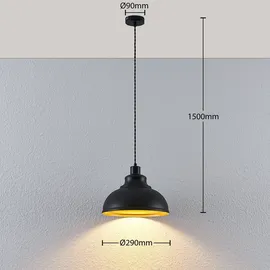 LINDBY Albertine 1-flg. 29 cm schwarz Metall