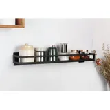 Buri Metall-Wandregal schwarz 60x12,5cm Küchenregal Hängeregal Badablage Metallregal