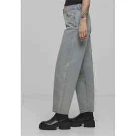 URBAN CLASSICS Ladies Mid Waist 90 ́s Jeans, lässige Jeanshose 90er, mittelhoch geschnitten, hellblau, schmutzig gewaschen, 28