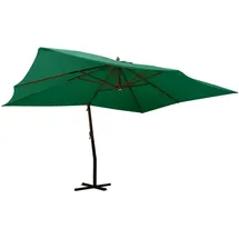 vidaXL Ampelschirm mit Holzmast 400 x 300 cm Grün