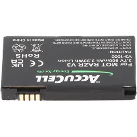AccuCell Akku passend für Motorola V3 Razr, PEBL SNN5696, BA700, 900mAh