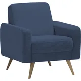 exxpo - sofa fashion Sessel »Samso, Loungesessel«, elegant und bequem, aktueller Cord Bezug blau