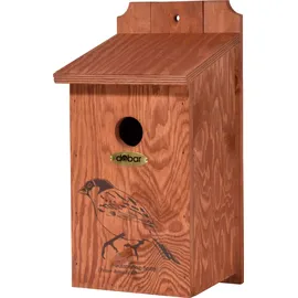 Dobar Nistkasten mit Siebdruckmotiv Haussperling Kiefernholz lasiert LxBxH: 17x18x35 cm