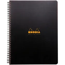 Rhodia 5x Meeting Book Rhodiactive A4+, Spiralbuch, 80 Blatt 90g - Schwarz 119940C