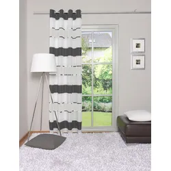 Vorhang HOME WOHNIDEEN "DARIAH", grau (anthrazit), B:140cm H:245cm, Polyester, Gardinen, HxB: 245x140, blickdicht