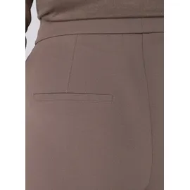 Base Level Curvy "Arah", Damen, Gr. 48, Länge 32, grau (schwarz taupe), Web, Obermaterial: 97% Polyester, 3% Elasthan, unifarben, loose fit extralang, Hosen Treggings, mit elastischem Bund