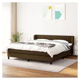 Lattenrost mit Matratze, Dunkelbraun, 160 x 200 cm, Plattformbett mit Lattenhalter, einfache Montage für Schlafzimmer, Erwachsene
