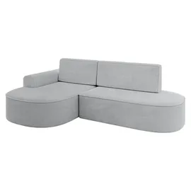 altdecor Eckcouch Samt mit Schlaffunktion 2-Sitzer Grau