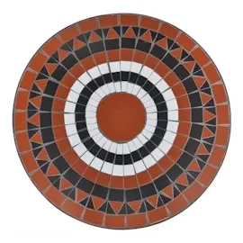 vidaXL Mosaiktisch Ø 60 x 70 cm terracotta/weiß