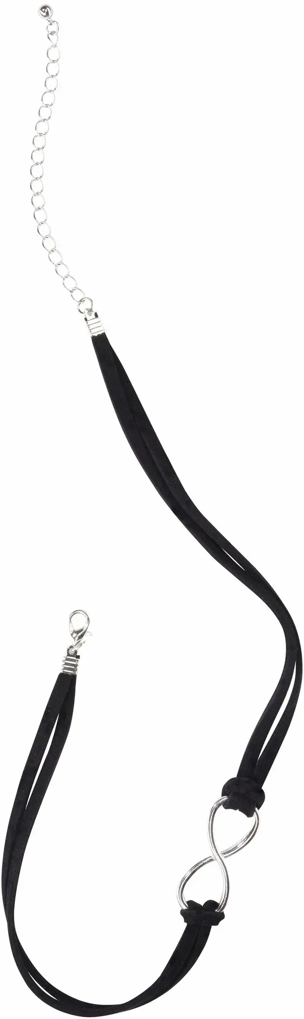 Choker »Velourcollier schwarz mit Infinity/Unendlichkeits-Zierelement, Choker«, 215108-0 schwarz-silberfarben