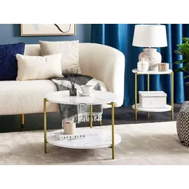 Beliani Reva Weiß Gold MDF 60 x 45 x 60 cm