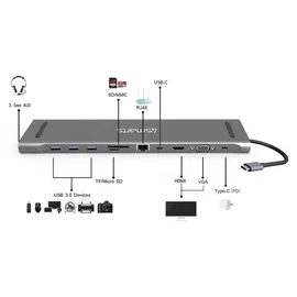 4smarts 11in1 Hub Tablet und Laptop Stand plus DeX-Modus grau