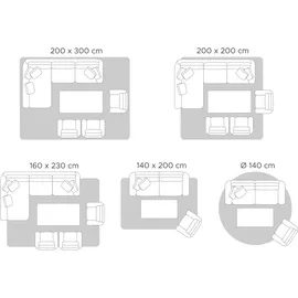 Beliani Teppich PIRLI beige 140 x 200 cm Jute