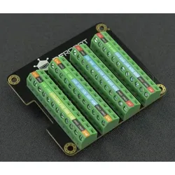 DFRobot Raspberry Pi 4B GPIO Terminal Block HAT, 28 GPIO, 4x 3.3V, 4x 5V, 12x GND, 32 LEDs