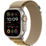 GPS + Cellular 49 mm Titangehäuse natur, Alpine Loop Armband mandel M