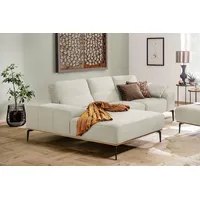 W.SCHILLIG Ecksofa run, Designsofa mit tollem Sitzkomfort, bequem, L-Form, mit Holzsockel, Füße in Schwarz pulverbeschichtet, Breite 279 cm weiß