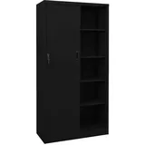 vidaXL Büroschrank mit Schiebetür Schwarz 90x40x180 cm Stahl Modell 1