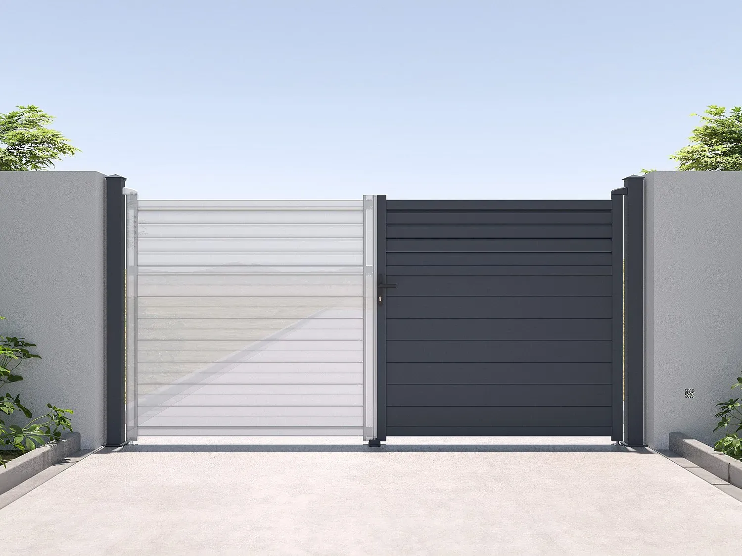 Torpfosten - Aluminium - B 15 cm x H 190 cm - Anthrazit - NERETO