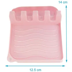 Intirilife Kochlöffelablage in Rosa - 14 x 12.5 x 4.8 cm - Halter für Kochutensilien und Topfdeckel, Besteckhalter