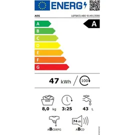 AEG L6FBA51480 Waschmaschine (8 kg, 1400 U/min)